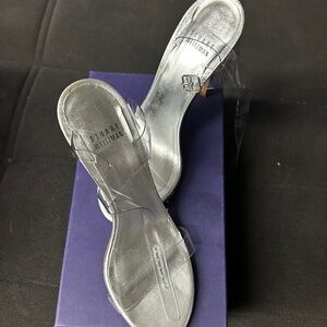 Stuart Weitzman Clear Strap Heels (Cinderella Style)